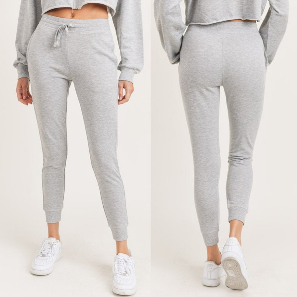 NEW Heather Grey High Waist Skinny Jogger Pants
